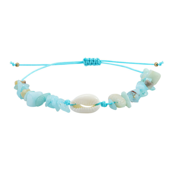 New Crushed Stone Shell Bracelet TEMU Source Manufacturer in Stock Wholesale Opal Amethyst Stone Bracelet
