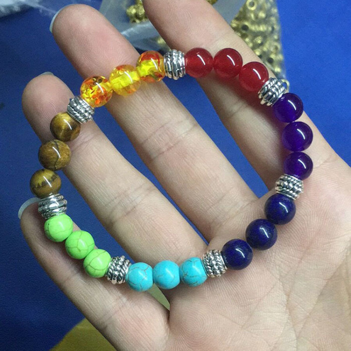 Amazon Hot Selling European and American Volcanic Stone Beads Agate Bracelet Wholesale Cross-Border Popular Handmade Jewelry