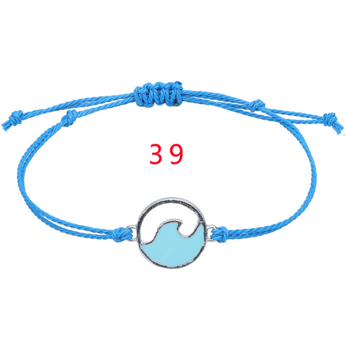 Amazon Hot Selling Surfer Wave Bracelet Waterproof Wax Thread Braided Adjustable Beach Friendship Bracelet