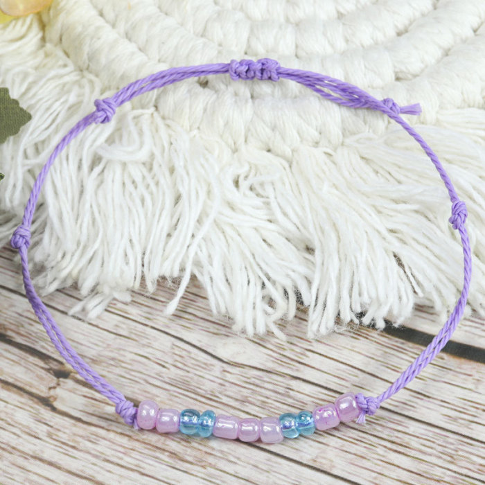 Amazon In-Stock Wholesale Versatile Rice Bead Woven Bracelet INS Style Summer Simple Bracelet