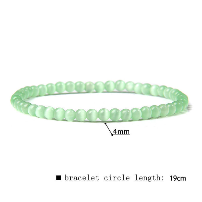 4mm Natural Agate Mini Energy Bracelet for Women Smooth Beads Semi-Precious Stone Pulsera Jewelry Bracelet