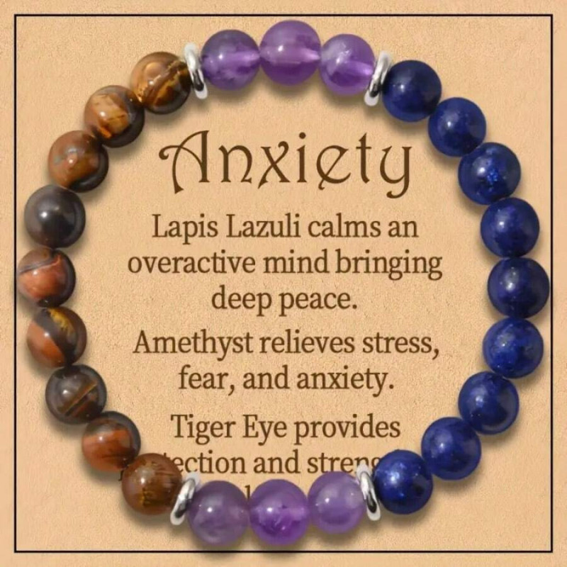 Unisex Triple Protection Bracelet with Lapis Lazuli, Obsidian, Tiger Eye, Amethyst Spacer, and Magnetic Tiger Eye Stone