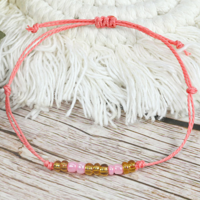Amazon In-Stock Wholesale Versatile Rice Bead Woven Bracelet INS Style Summer Simple Bracelet