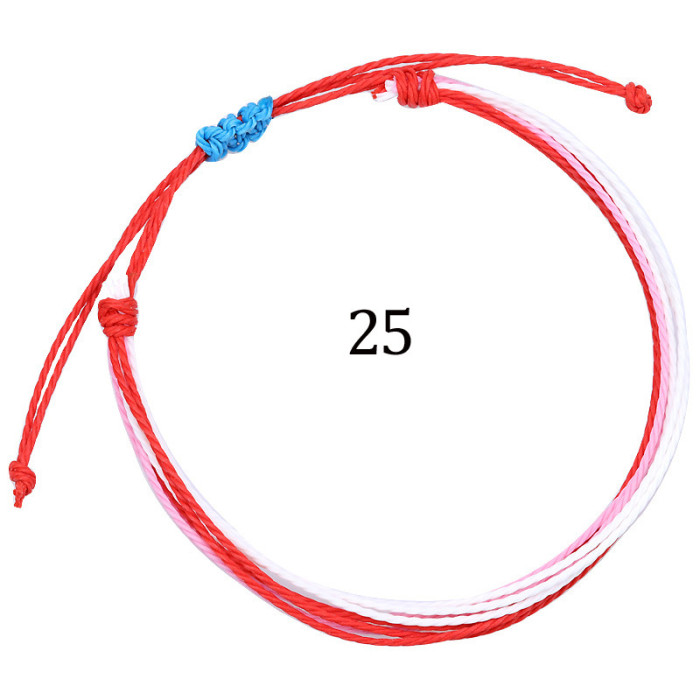 Cross-Border Hot Selling Jewelry Wholesale Taiwan Wax Thread Handmade Braided Bracelets Multicolor Rope Braided Friendship Bracelets Manufacturer