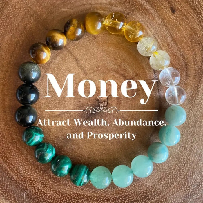 Fortune Bracelet Unisex Natural Stone Yellow Crystal Dongling Stone Malachite Bead Bracelet Amazon Xiyin Yiwu