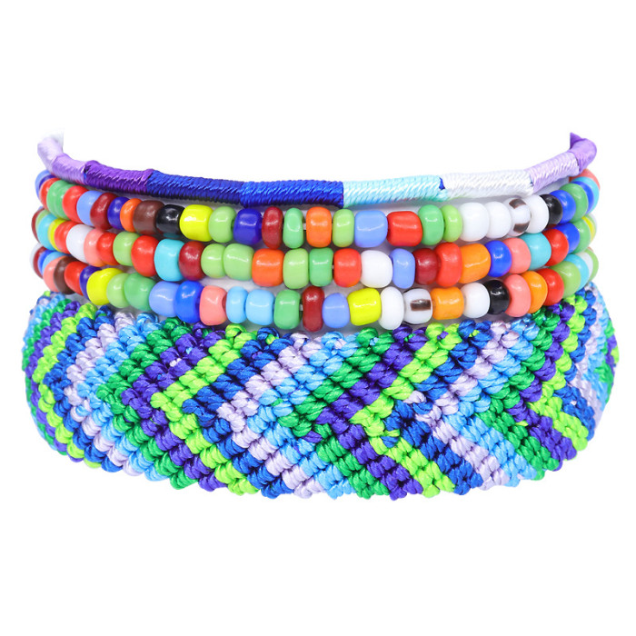 Amazon Hot-Selling VSCO Girl Bracelet Graduation Season Party Wear Handmade Woven Friendship Bracelet 5-Piece Set