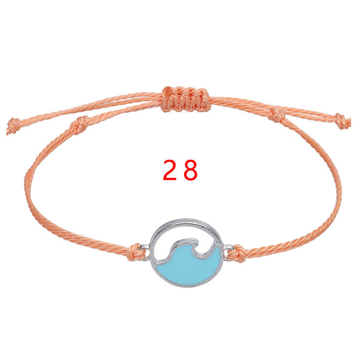 Amazon Hot Selling Surfer Wave Bracelet Waterproof Wax Thread Braided Adjustable Beach Friendship Bracelet