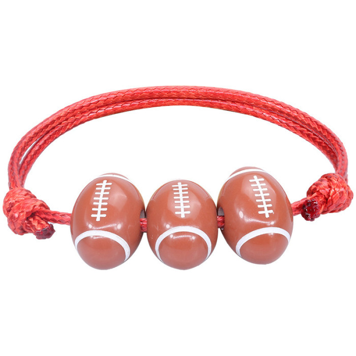 Cross-Border Hot Item Simple Personality Versatile Ball Sports Jewelry Softball Soccer Baseball Bracelet Beaded Bracelet In Stock