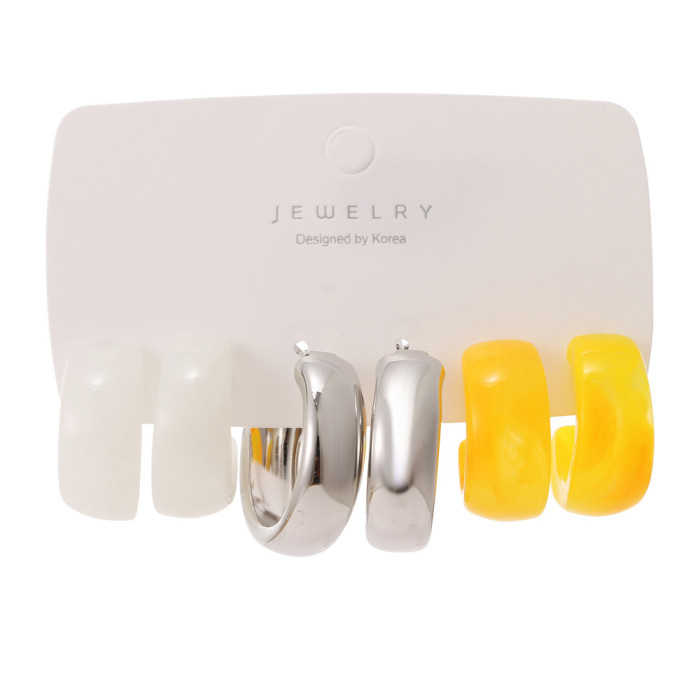 5-Piece Earring Set Vintage Alloy Butterfly Snake-Shaped Stud Earrings Creative Simple Acrylic Earring Set, Jewelry Sets