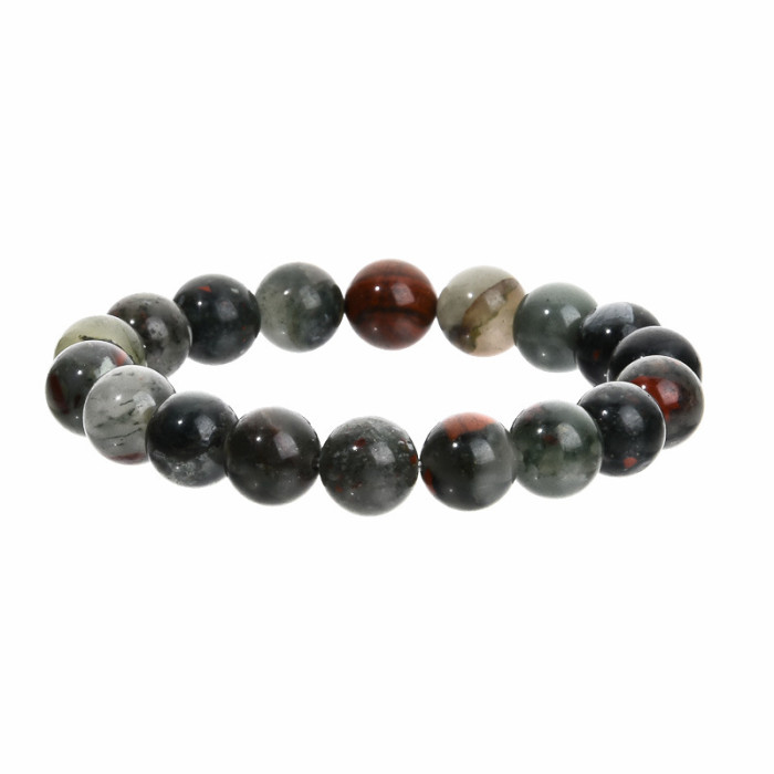 New Cross-Border 10MM Indian Agate Red Wood Grain Bracelet Wholesale Beaded Agate Colorful Crystal Bracelet Cross-Border