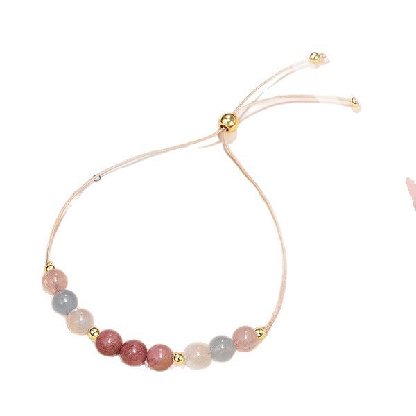 Red Wood Grain Stone Women's Bracelet Adjustable Yellow Tiger Eye Amethyst 6mm White Moonstone Aquamarine Women's Bracelet