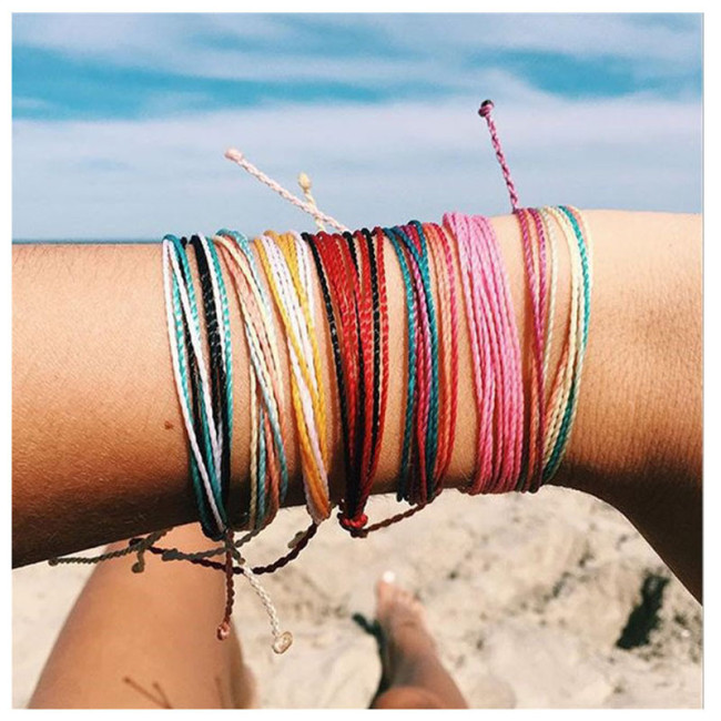 Cross-Border Hot Selling Jewelry Wholesale Taiwan Wax Thread Handmade Braided Bracelets Multicolor Rope Braided Friendship Bracelets Manufacturer