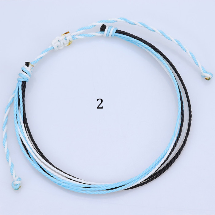 Amazon Hot-Selling West Coast Style Waterproof Wax Thread Woven Bracelet in Stock Wholesale Exquisite Craftsmanship Q...