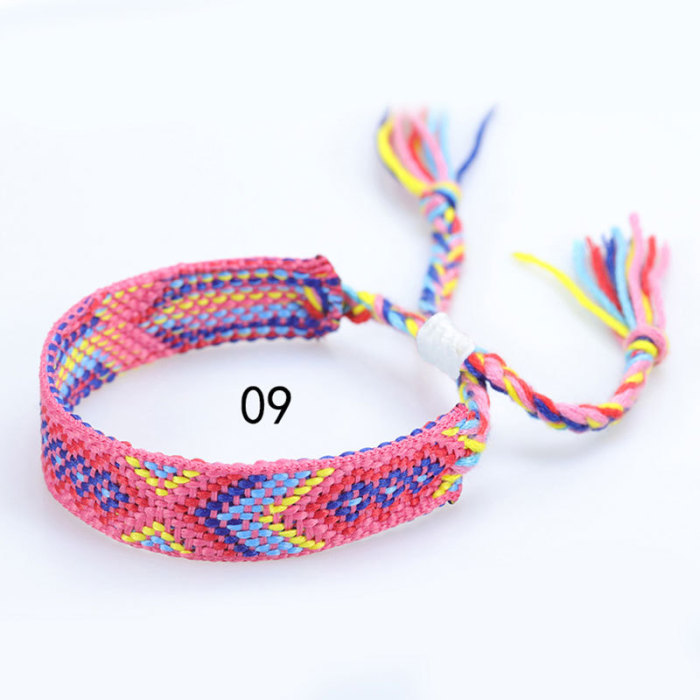 Cross-Border New Nepali Ethnic Style Woven Bracelet Colorful Tassel Lucky Friendship Bracelet Manufacturer In Stock
