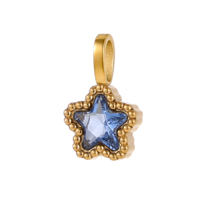 Stainless Steel with Drill Zircon DIY Earrings Jewelry Small Accessories Star Heart Water Drop Round Bracelet Necklace Accessories Wholesale