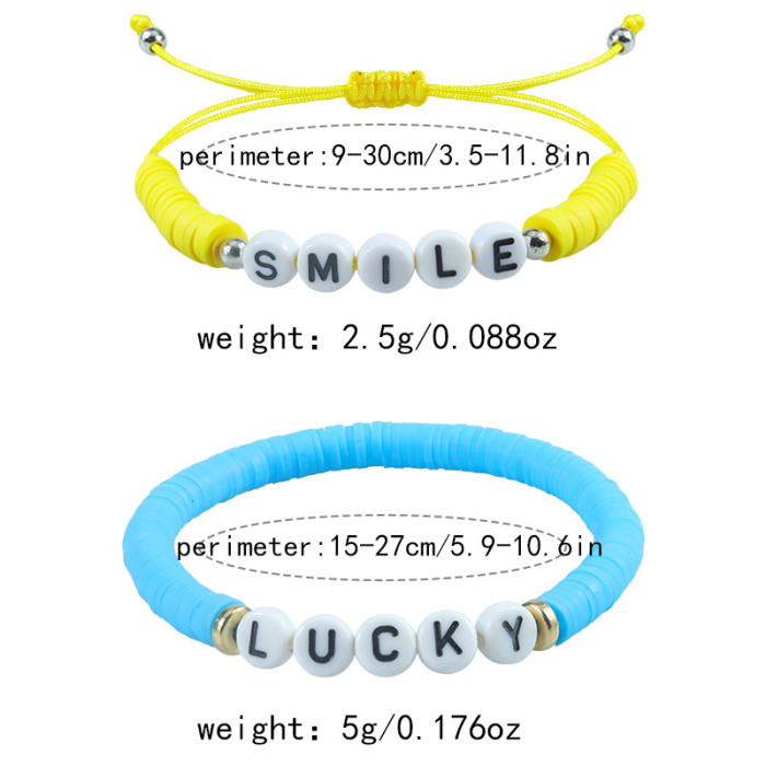 Foreign Trade Hot-Selling New LOVE Letter Soft Clay Bracelet European and American BFF Best Friend Bracelet霉霉 Friendship Bracelet