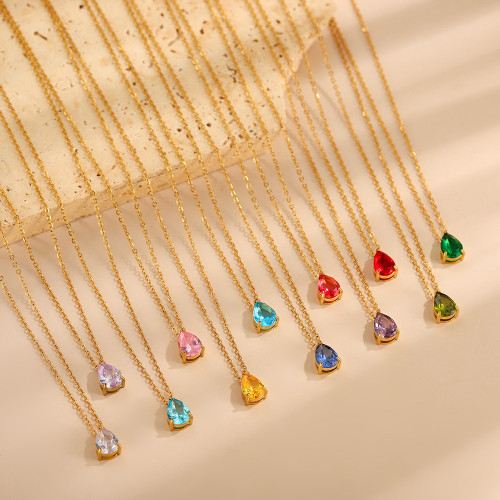 European and American New Simple Necklace for Women, Niche Design with Micro Inlaid Colorful Zircon Necklace, Unique Versatile Collarbone Chain Jewelry