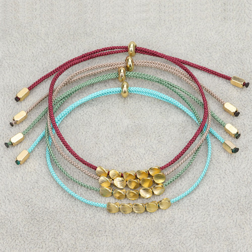 Cross-Border New Twist Bead Bracelet Wenwan Bracelet Rubber Shrink Copper Bead Bracelet In Stock Color Optional