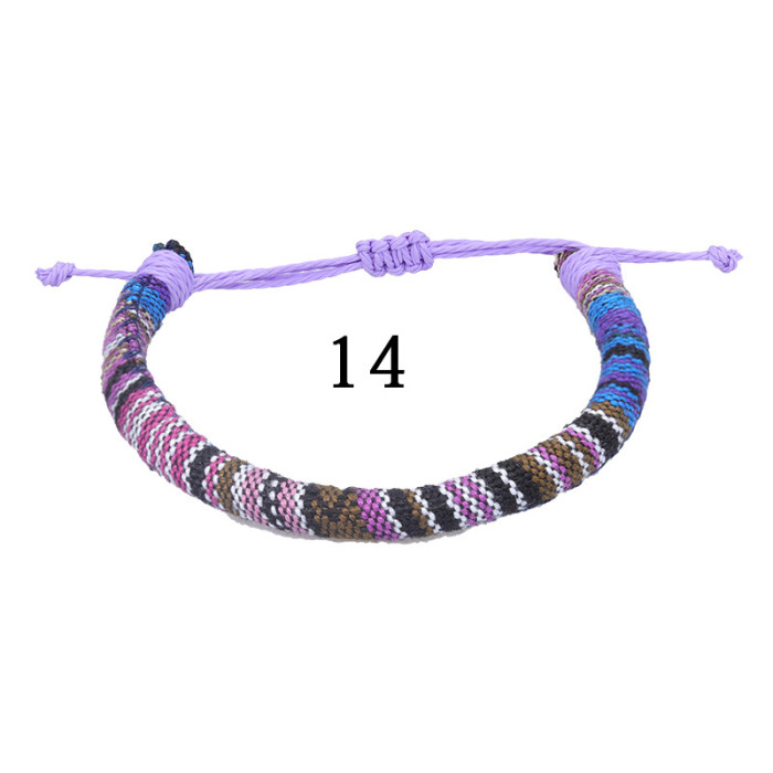 Cross-Border Hot Sale Bohemian Ethnic Style Handmade Woven Bracelet Youth Colorful Surfing Rope Friendship Bracelet