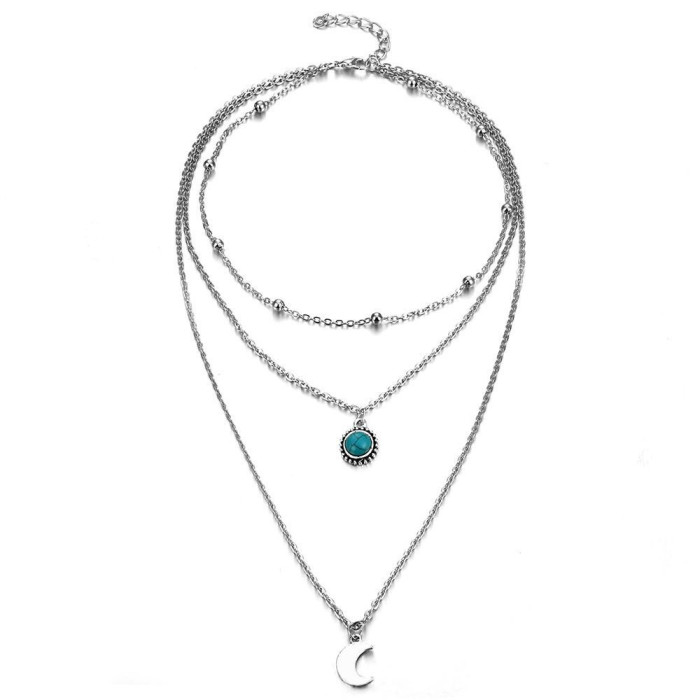 Amazon 50-Piece Jewelry Set Vintage Bohemian Turquoise Necklace Bracelet Women's Earrings