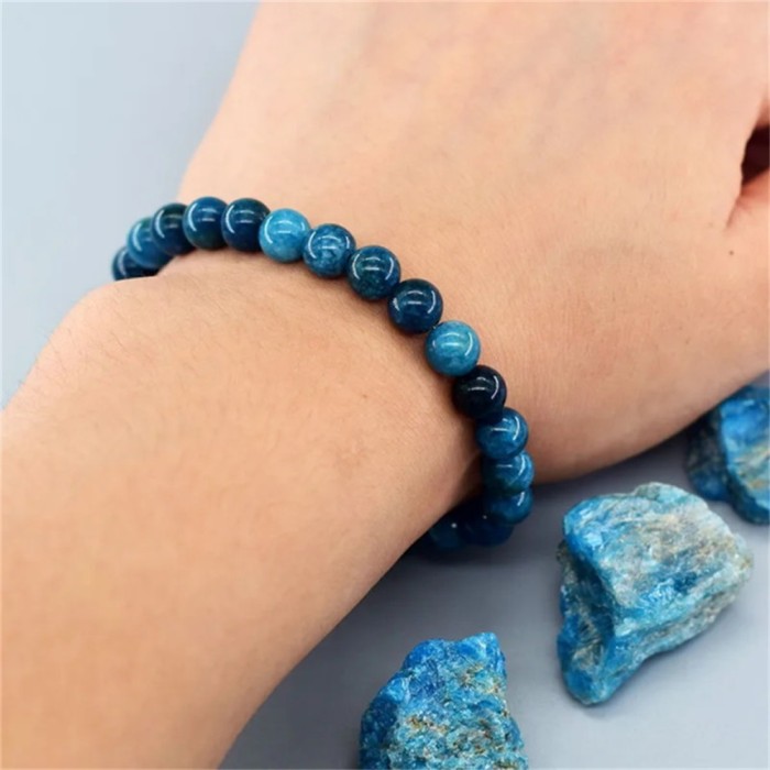 Apatite Bracelet Unisex Plain Color Matching Clothing Handmade Beaded Temu Xiyin Natural Stone Agate Bracelet