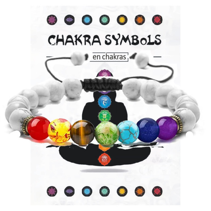 Amazon Summer Hot-Selling Seven Meridian Bracelet Non-Fading Tiger Eye Woven Yoga Wheel Beaded Bracelet Handmade