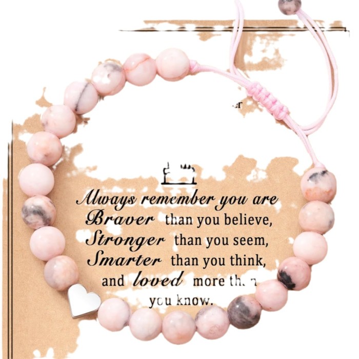 2024 New Amazon Cross-Border Hot-Selling Children's Braided Bracelet for Girls Pink Zebra Stone Bead Bracelet Gift Jewelry