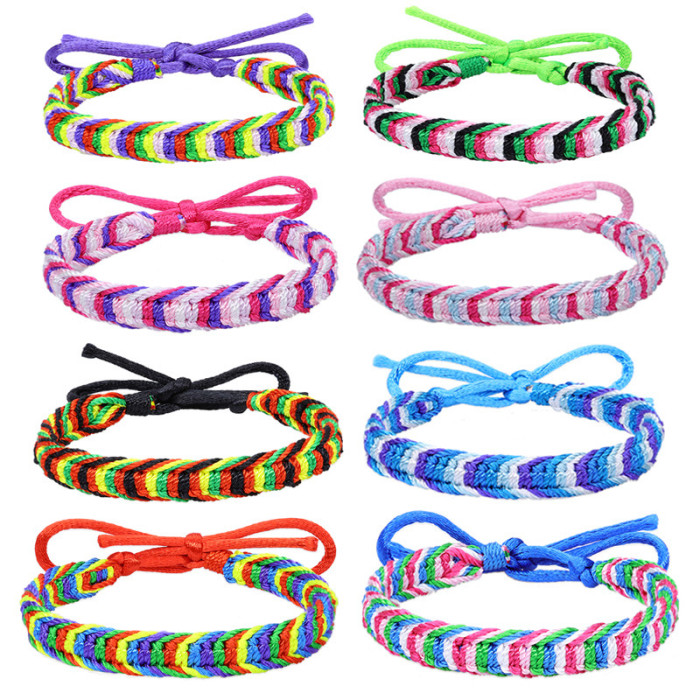 Hot Selling Colorful Woven Bracelet Bohemian Style Rainbow Hand Rope Handmade Friendship Bracelet