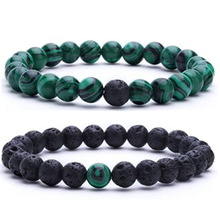 Men's Beaded Bracelet Lava Stone Beads Couple Bracelet Yellow Tiger Eye Stone Beads Bracelet Amazon Bestseller