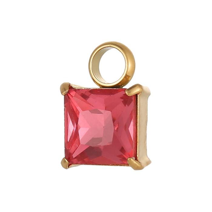 New Birthstone Pendant DIY Accessories Necklace for Women Colorful Birthstone Cubes Colorful Zircon Accessories Whole...