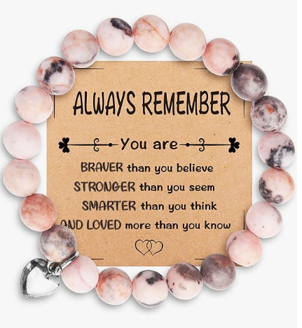 Cross-Border New Pink Zebra Red Vein Stone Pink Quartz African Turquoise Bracelet Pink Zebra Graduation Season Compass Bracelet