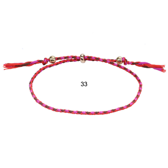 Cross-Border Hot-Selling Bracelet Woven Rope Couple Bracelet Men and Women Cultural Play Accessories Ethnic Tibetan Style Cotton Rope Copper Beads Tassel