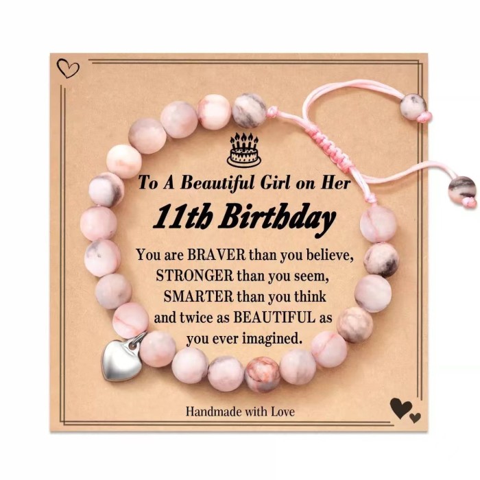 Amazon New Pink Zebra Cat Paw Bracelet Birthday Gift Woven Heart Handmade Bracelet Cross-Border Product