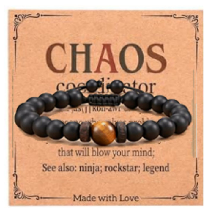 Cross-Border Hot-Selling Men's Fashion Braided Bracelet Obsidian Matte Tiger Eye Stone Volcanic Stone Beaded Pink Zebra Bracelet