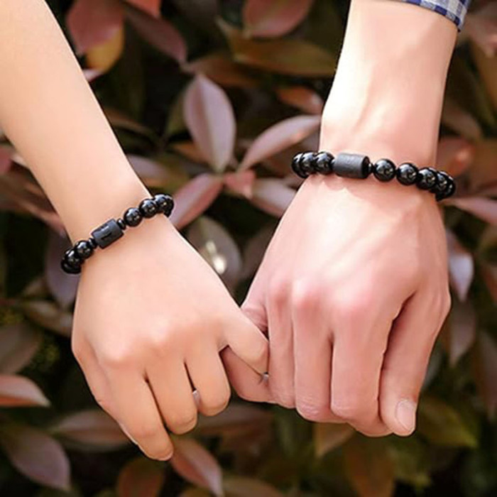 Natural Black Gold Obsidian Dragon and Phoenix Barrel Beads Bracelet for Men and Women, New Student Black Gold Agate Bracelet Gift