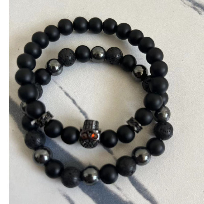 Cross-Border Tiger Eye Stone 8mm Green Aventurine Red Agate Bracelet 3-Piece Set Hand String Jewelry Beads Wholesale
