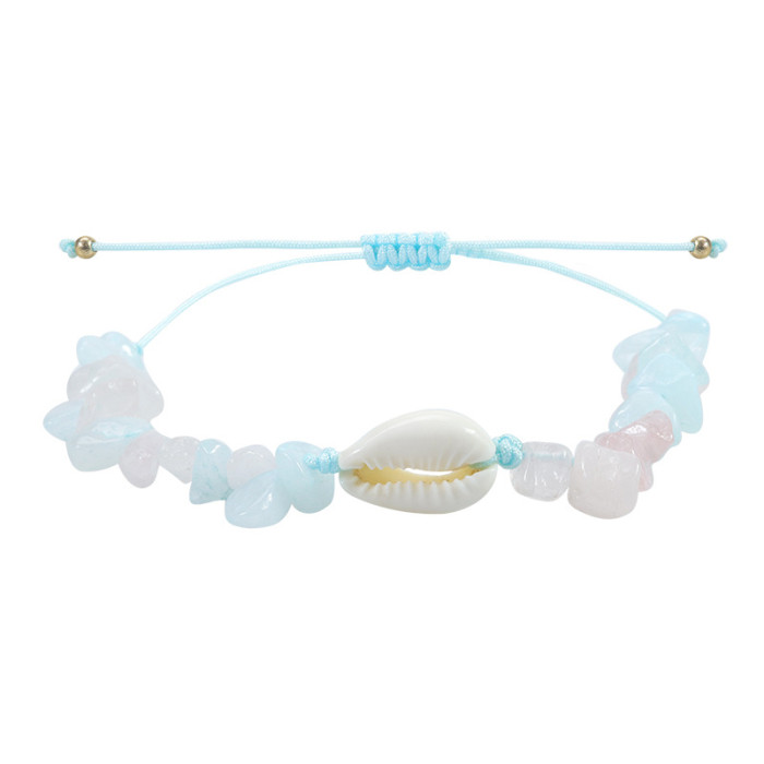 New Crushed Stone Shell Bracelet TEMU Source Manufacturer in Stock Wholesale Opal Amethyst Stone Bracelet