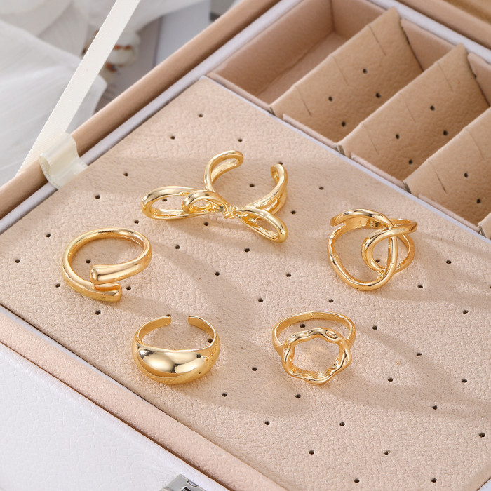 Hot-Selling Fashion Personality Trend Smooth Irregular Lava Line Smooth Ring Hand Jewelry Accessories
