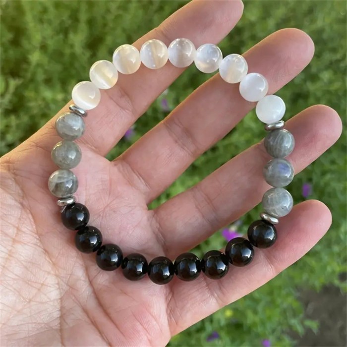 Cross-Border New Amazon Temu Hot-Selling Obsidian 8mm Beaded Bracelet Temu Cross-Border Hot-Selling