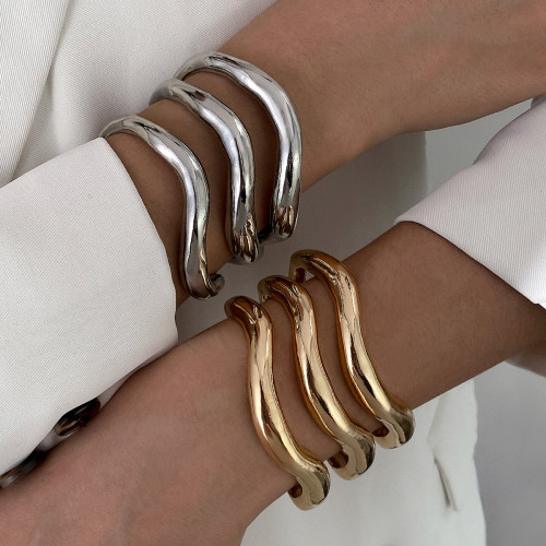 European and American Cross-Border Jewelry New Fashion Irregular Open Ring Bracelet Personality Creative Women's Bracelet Wholesale