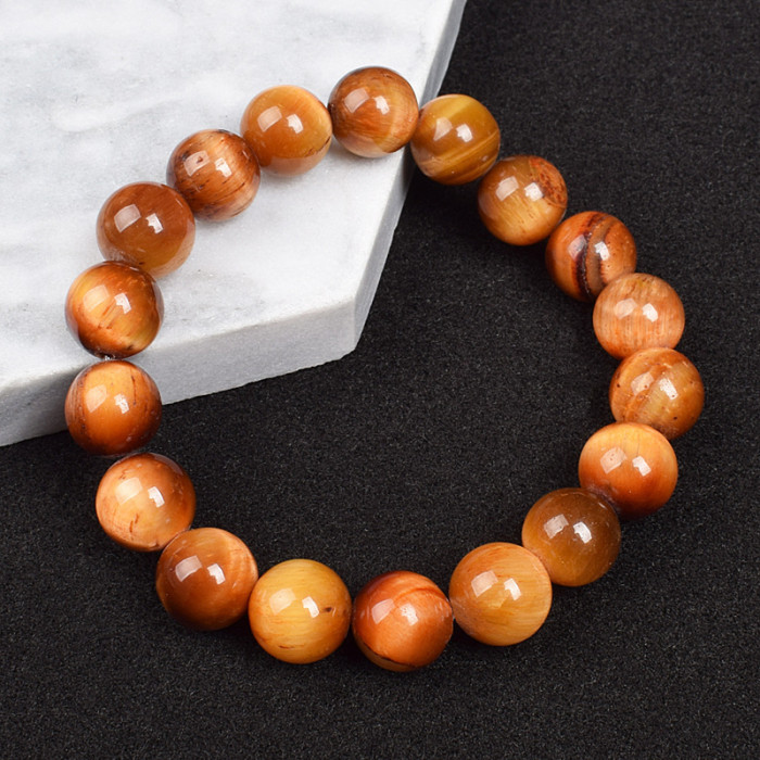 8mm Tiger Eye Stone Beaded Bracelet Bangle for Women Holiday Gift Friendship Sports Couple Bracelet Jewelry Hot Item