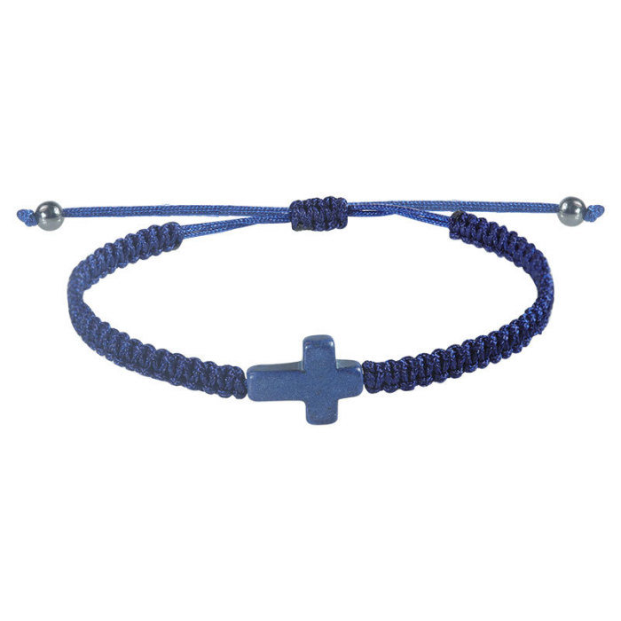 Friendship Jewelry Bohemian Style Solid Color Bracelet Couple Ethnic Style Adjustable Cross Bracelet