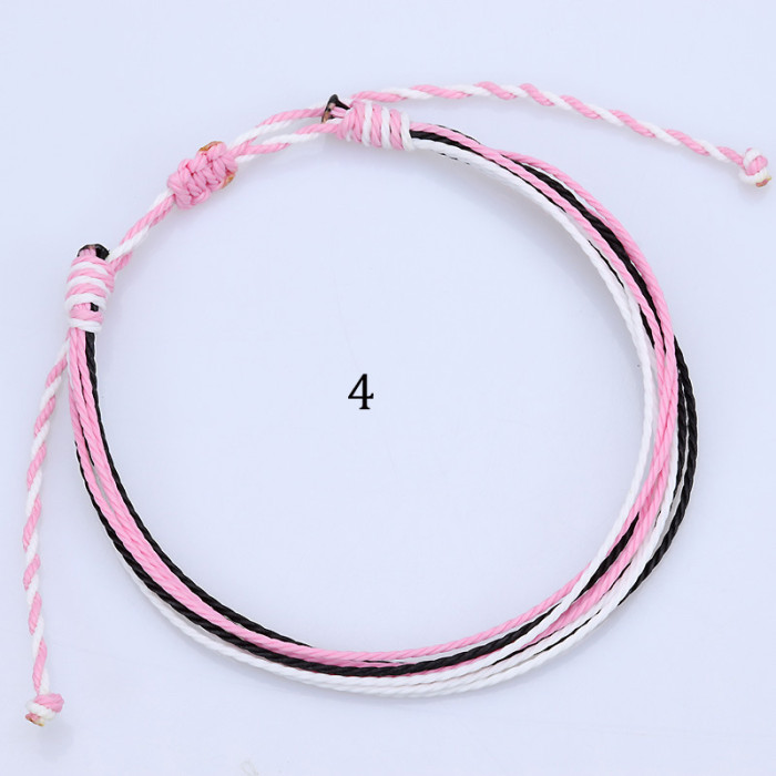 Amazon Hot-Selling West Coast Style Waterproof Wax Thread Woven Bracelet in Stock Wholesale Exquisite Craftsmanship Q...