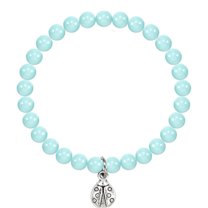 Cross-Border Exclusive for European and American Fashion New Amazon Stone Bracelet Seven-Star Ladybug Pendant Bracelet Wholesale