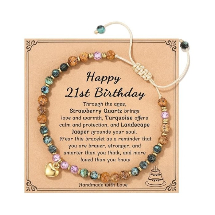 Amazon New Product 4mm Natural Stone Beaded Cross Lobster Clasp Adjustable Women's Bracelet with Card