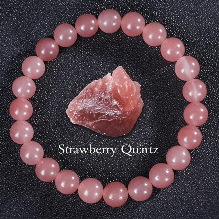Cross-Border Hot Sale 8mm Sunstone Beaded Bracelet Jewelry Pink Quartz Tiger Eye Handmade Agate Crystal Bracelet Wholesale