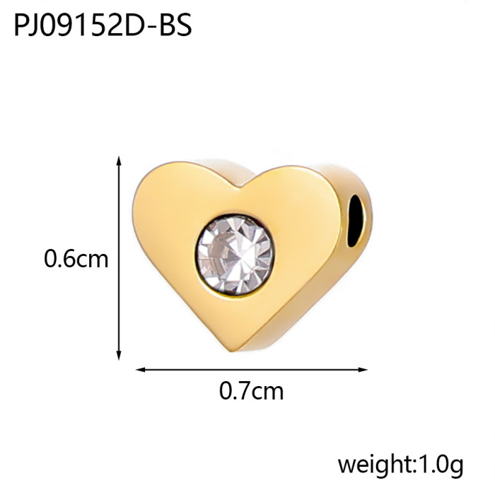 European and American Hot-Selling Stainless Steel Jewelry Accessories Inlaid Rhinestone Necklace Bracelet Accessories DIY Round Pendant Hanging Piece