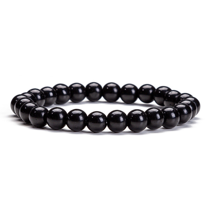 New Arrival Agate Pink Crystal Aquamarine Beaded Bracelet Tiger Eye Elastic Bracelet Amazon Foreign Trade Jewelry