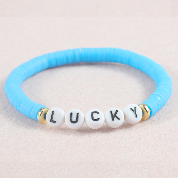 Foreign Trade Hot-Selling New LOVE Letter Soft Clay Bracelet European and American BFF Best Friend Bracelet霉霉 Friendship Bracelet
