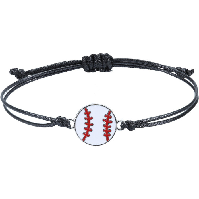 Amazon Hot-Selling Wax Thread Braided Baseball Football Bracelet Basketball Team Fan Party Gift Bracelet In Stock